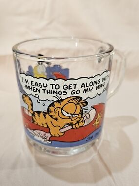 Garfield Glass Coffee Mug - Orange Garfield Design